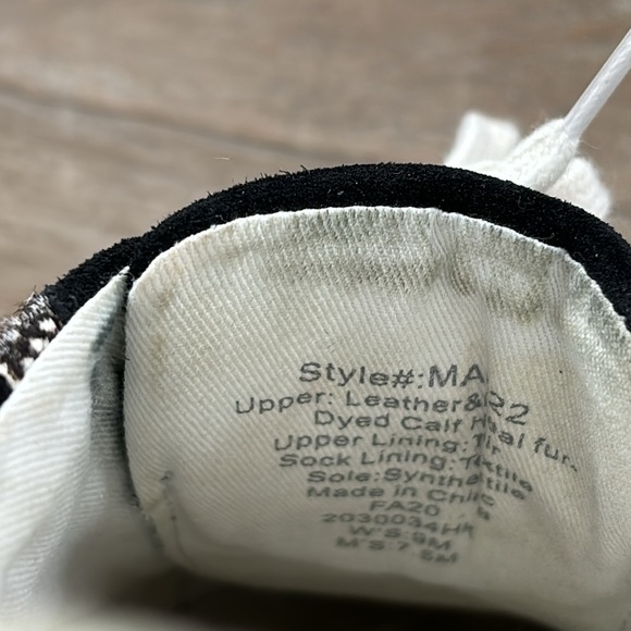 Madewell Sidewalk Leopard Fur Print Black White Vans Tennis Shoes Flats Sz 9M - Picture 7 of 10